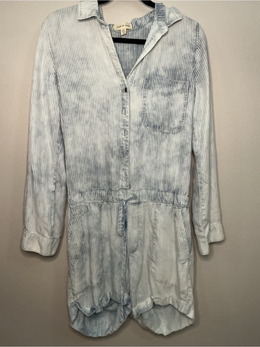 Anthropologie cloth & stone Piper Striped Romper Americans Blue & White Size M